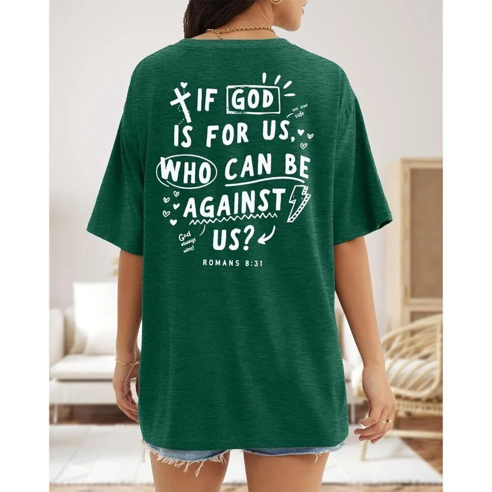 Christian Women's Oversized T Shirt Faith Bible Verse Religious Casual - Picture 3 of 6